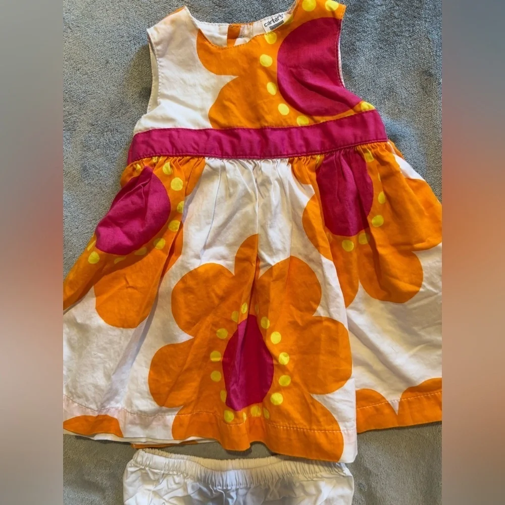 Carters spring dress with bloomers size 6m